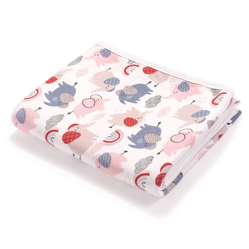 Κουβέρτα Διπλής Όψεως 75x100cm Interlock Pink Elephant - Image 2