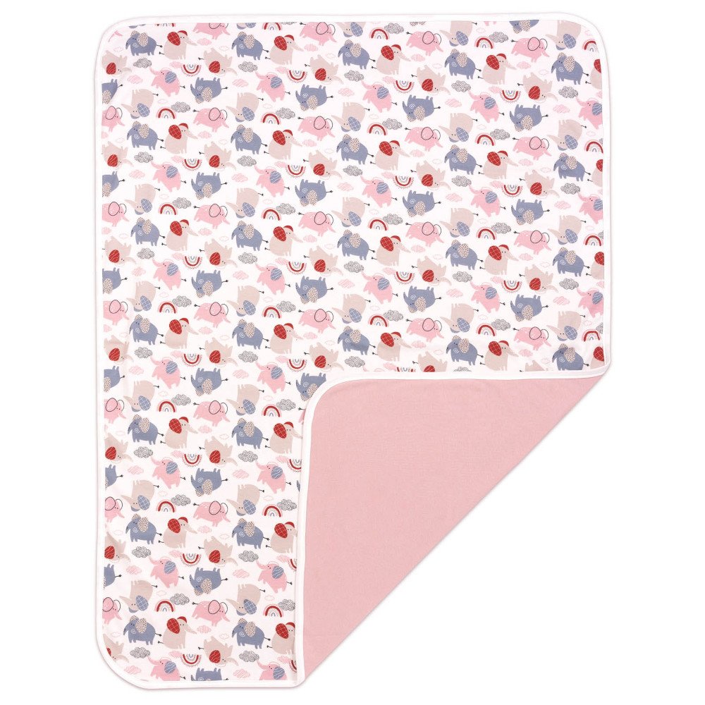 Κουβέρτα Διπλής Όψεως 75x100cm Interlock Pink Elephant - Image 3