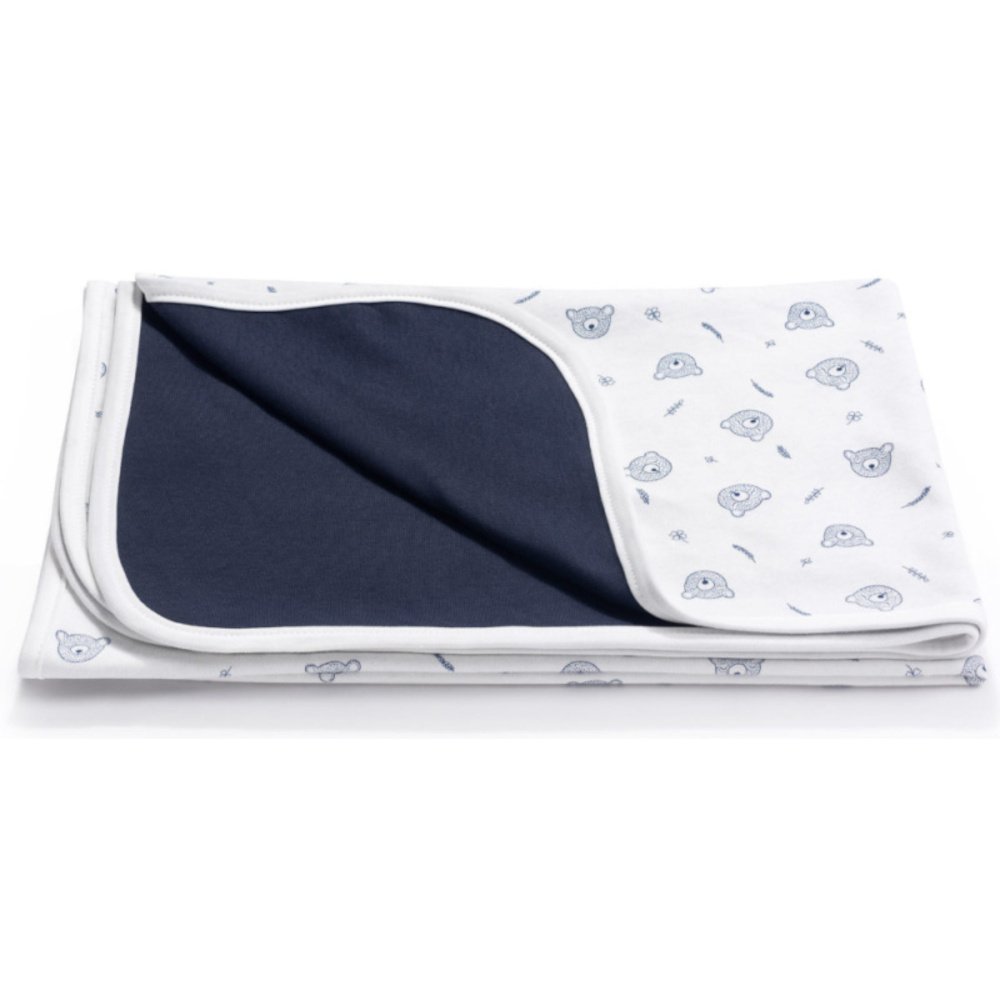 Κουβέρτα Διπλής Όψεως 75x100cm Interlock Bear Blue