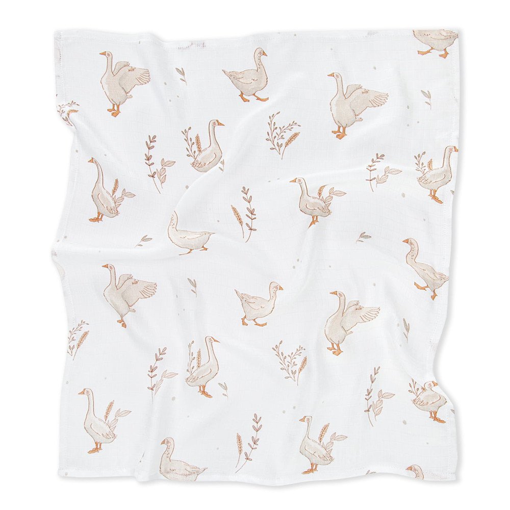 Πάνα Μουσελίνα από Μπαμπού 75x75cm Happy Goose Colors White