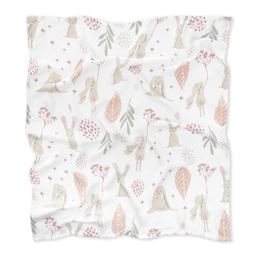 Πάνα Μουσελίνα από Μπαμπού 75x75cm Bunny New Colors
