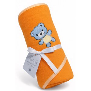 Μπουρνουζοπετσέτα με Κουκούλα 75x75cm Beboulino Orange Bear Fr