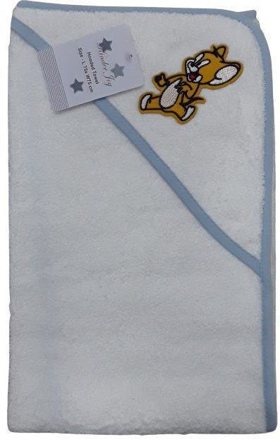 Μπουρνουζοπετσέτα με Κουκούλα 75x75cm Beboulino Jerry White Fr Blue