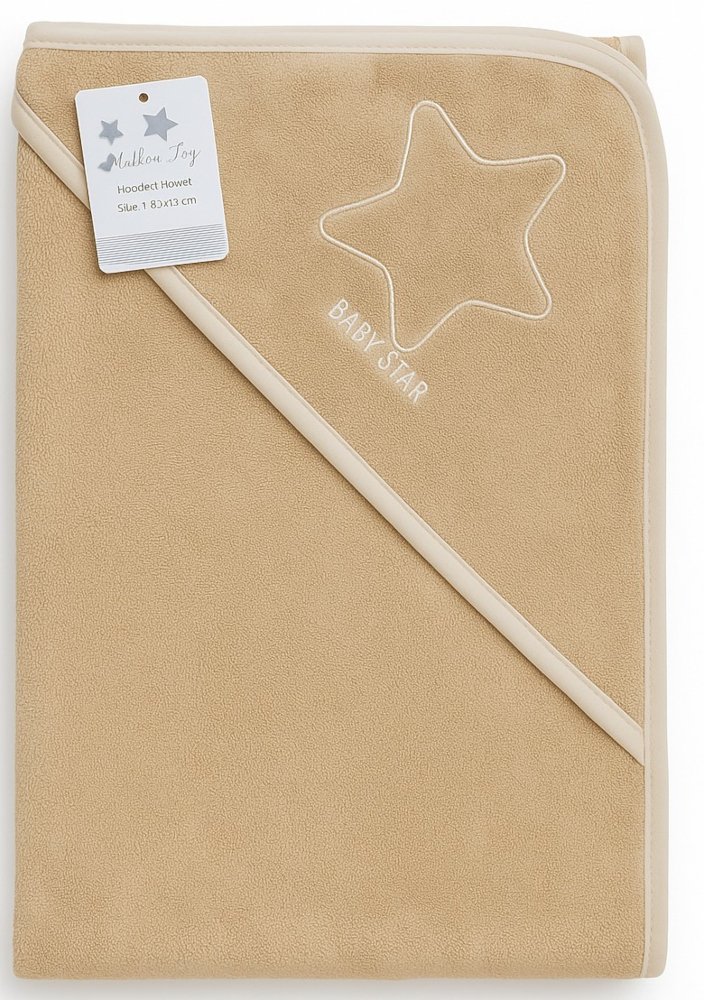 Μπουρνουζοπετσέτα με Κουκούλα 75x75cm Beboulino Star Fr Beige