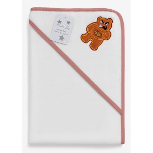 Μπουρνουζοπετσέτα με Κουκούλα 75x75cm Beboulino Angry White Pink Fr