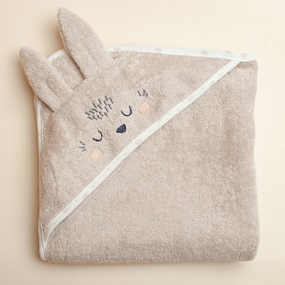 Πετσέτα Μπάνιου με Κουκούλα 85x85cm Bunny Forest Friends Stories Beige - Image 4