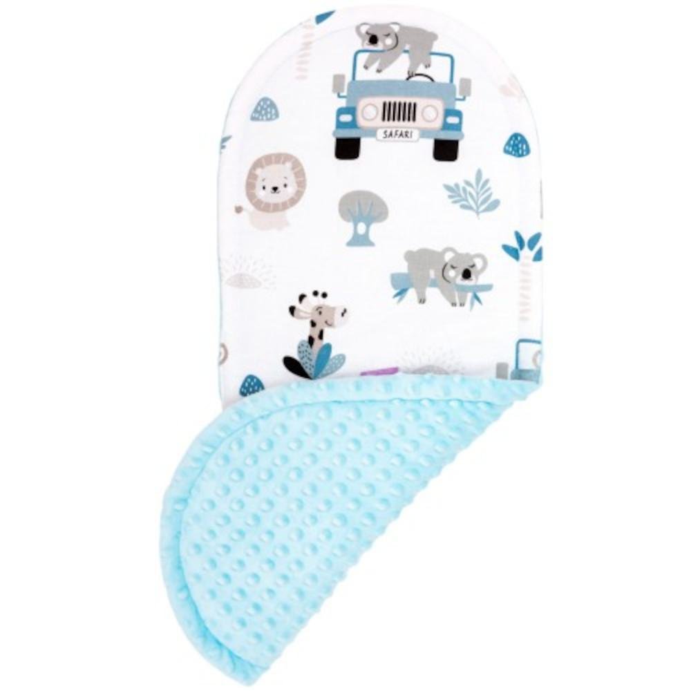 Σετ Φωλιά Διπλής Όψεως 55x100cm Minky Blue Safari - Image 3