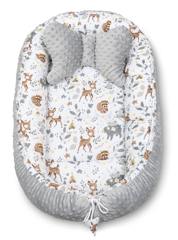 Σετ Φωλιά Διπλής Όψεως 90x50cm Minky Forest Deer Maboo