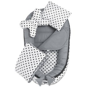 Σετ Φωλιά Διπλής Όψεως 55x100cm Grey Poua Comfort