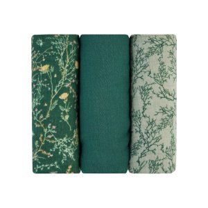Πάνες Μουσελίνας 75x75cm 3τμχ Secret Garden Kikka boo Green