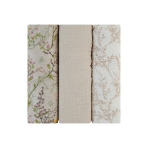 Πάνες Μουσελίνας 75x75cm 3τμχ Secret Garden Kikka boo Beige