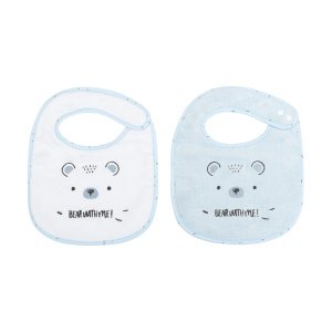 Σαλιάρες Σετ 2τμχ Terry-Velour Bear with Me Kikkaboo Blue