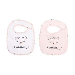 Σαλιάρες Σετ 2τμχ Terry-Velour Bear with Me Kikkaboo Pink