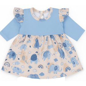 Φορεματάκι 56cm Elephants Grey Blue