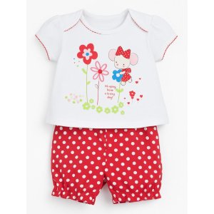 Βρεφικό Σετ Lovely Day Beboulino White Red