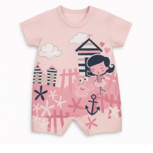 Φορμάκι Κοντομάνικο Summer Girl & Crab Beboulino Pink