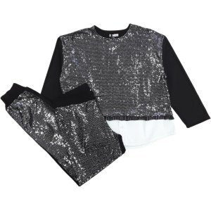 Μπλούζα Μακρυμάνικη με Παντελόνι Glamour Black