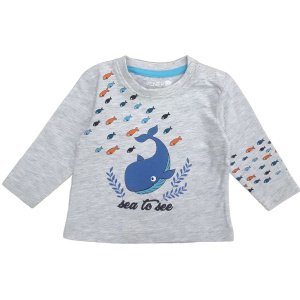 Μπλουζάκι Μακρυμάνικο Grey Blue Dolphin Venere