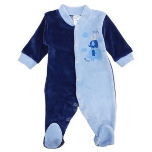 Φορμάκι Μακρυμάνικο Βελουτέ Elephant Dark Blue Pretty Baby