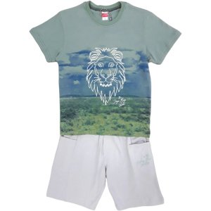 Μπλουζάκι Κοντομάνικο με Σορτσάκι Wild Lion