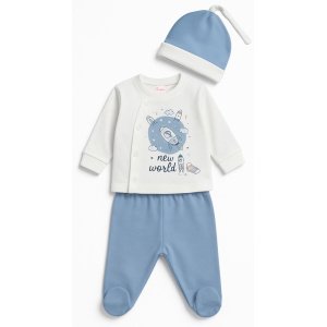 Σετ Νεογέννητου με Σκουφάκι New World Beboulino Turquoise