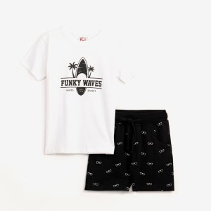 Σετ Παιδικό Φούτερ White Black Allover Funky