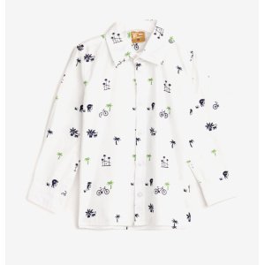 Πουκάμισο Μακρυμάνικο White Allover Funky