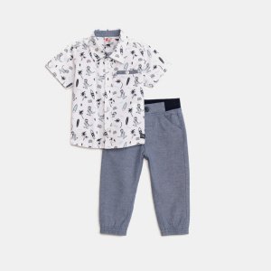 Βρεφικό Σετ με Πουκάμισο White Pear Blue Funky