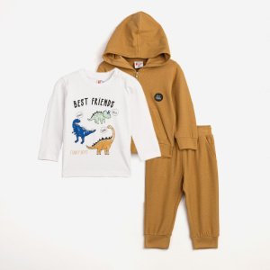Βρεφικό Σετ Φόρμες 3τμχ Almond White Funky