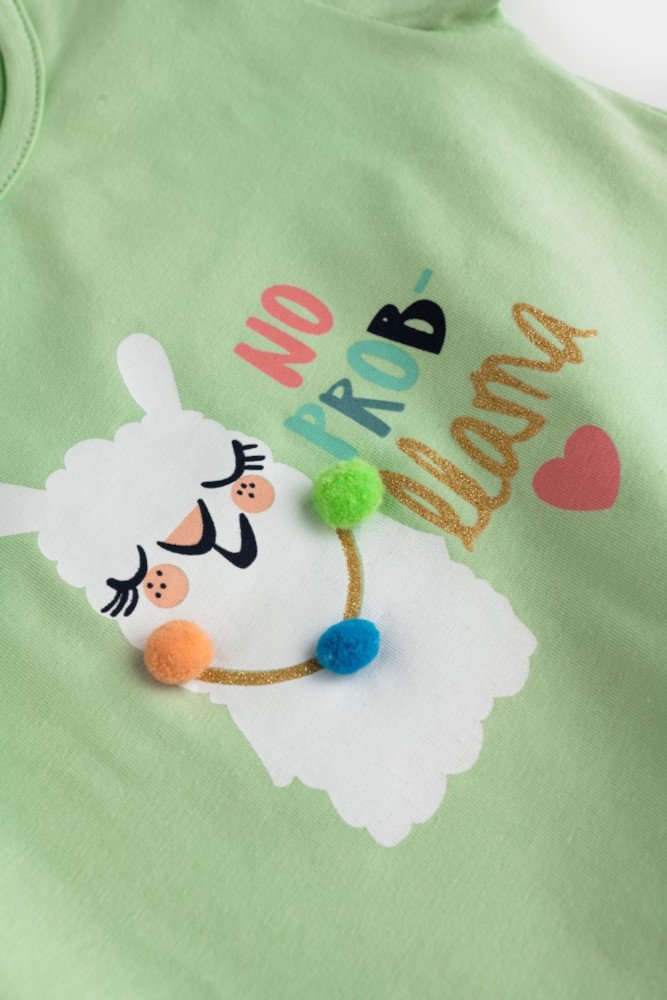 Μπλουζοφόρεμα με Κολάν Φυστικί Flamingo Funky - Image 3