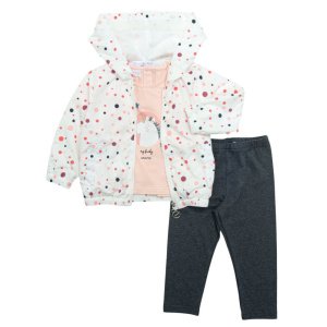 Βρεφικό Σετ με Τζάκετ 3τμχ Εκρού Allover White Amber Μπλε Funky