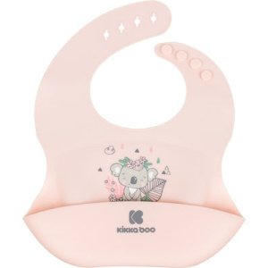 Σαλιάρα Σιλικόνης με Τσέπη Savanna Friends Kikka Boo Pink