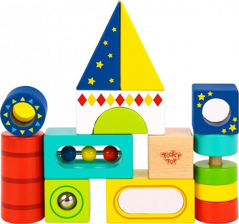 Τουβλάκια Δραστηριοτήτων Ξύλινα 13τμχ Tooky Toys Multifunction Block TL