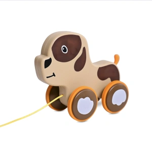 Παιχνίδι Συρόμενο Ξύλινο Lorelli Pull Along Puppy Beige