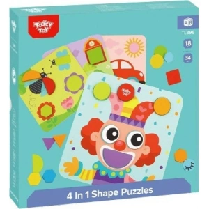 Puzzle 4σε1 34τμχ Ξύλινο Shape Tooky Toys TL