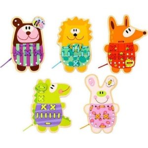 Ζωάκια με Νήματα από Ξύλο Tooky Toys TL