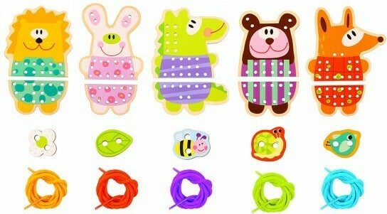Ζωάκια με Νήματα από Ξύλο Tooky Toys TL - Image 3