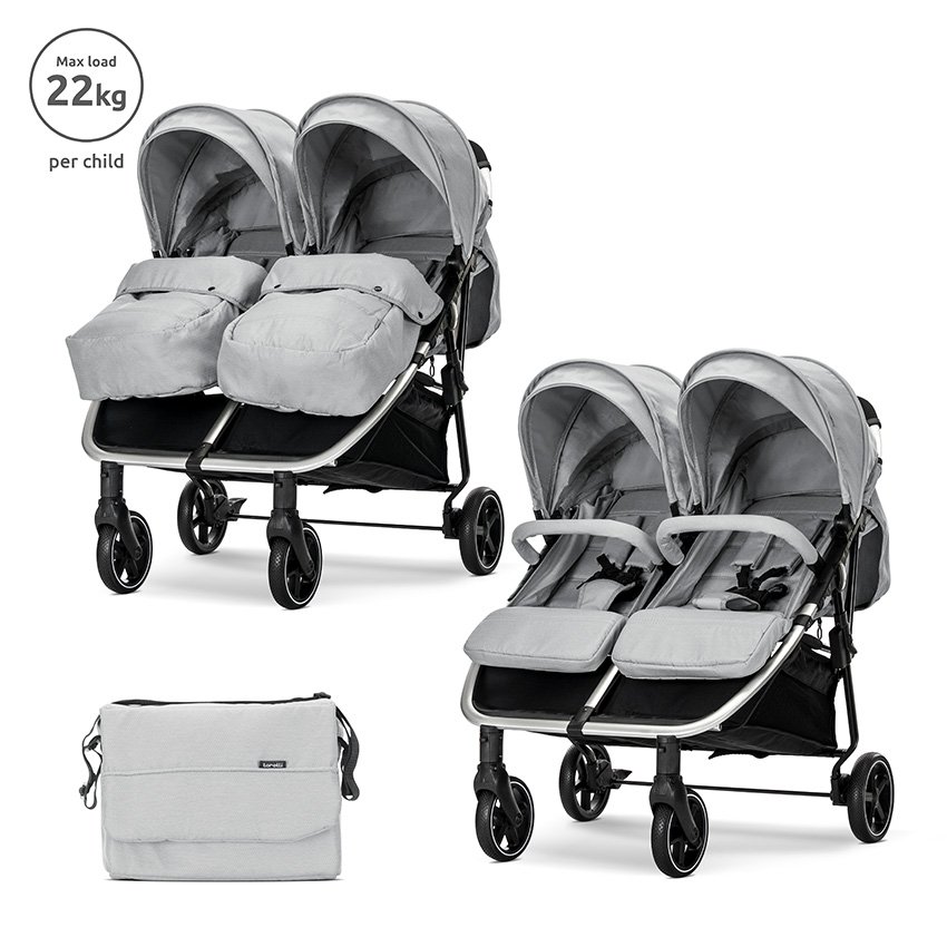 Καρότσι διδύμων Duo Lorelli Grey 22kg