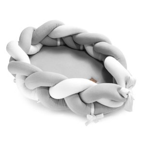 Βρεφική Φωλιά Πλεξούδα 3 σε 1 Premium White Grey