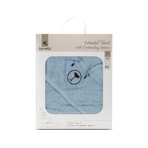 Πετσέτα με Κουκούλα και Κεντημένο Σχέδιο One size Lorelli Soft Blue