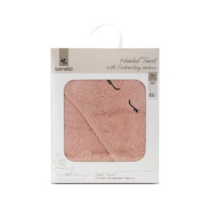 Πετσέτα με Κουκούλα και Κεντημένο Σχέδιο One size Lorelli Soft Rose Smoke