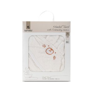 Πετσέτα με Κουκούλα και Κεντημένο Σχέδιο One size Lorelli Soft White